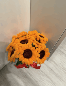 słoneczniki z patyczków kreatywnych