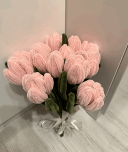 bukiet różowe tulipany, wyciorki