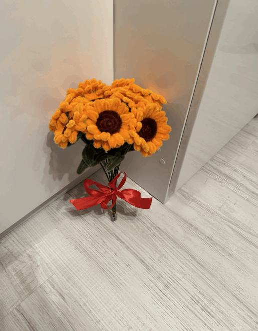 bukiet słoneczników z patyczków kreatywnych